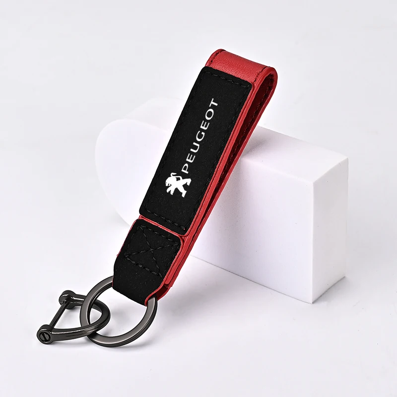 Suede Car Keychain Key Ring Pendant Buckle Gifts For Peugeot 408 4008 308 3008 Rifter 5008 508 2008 208 RCZ 407 108 Accessories