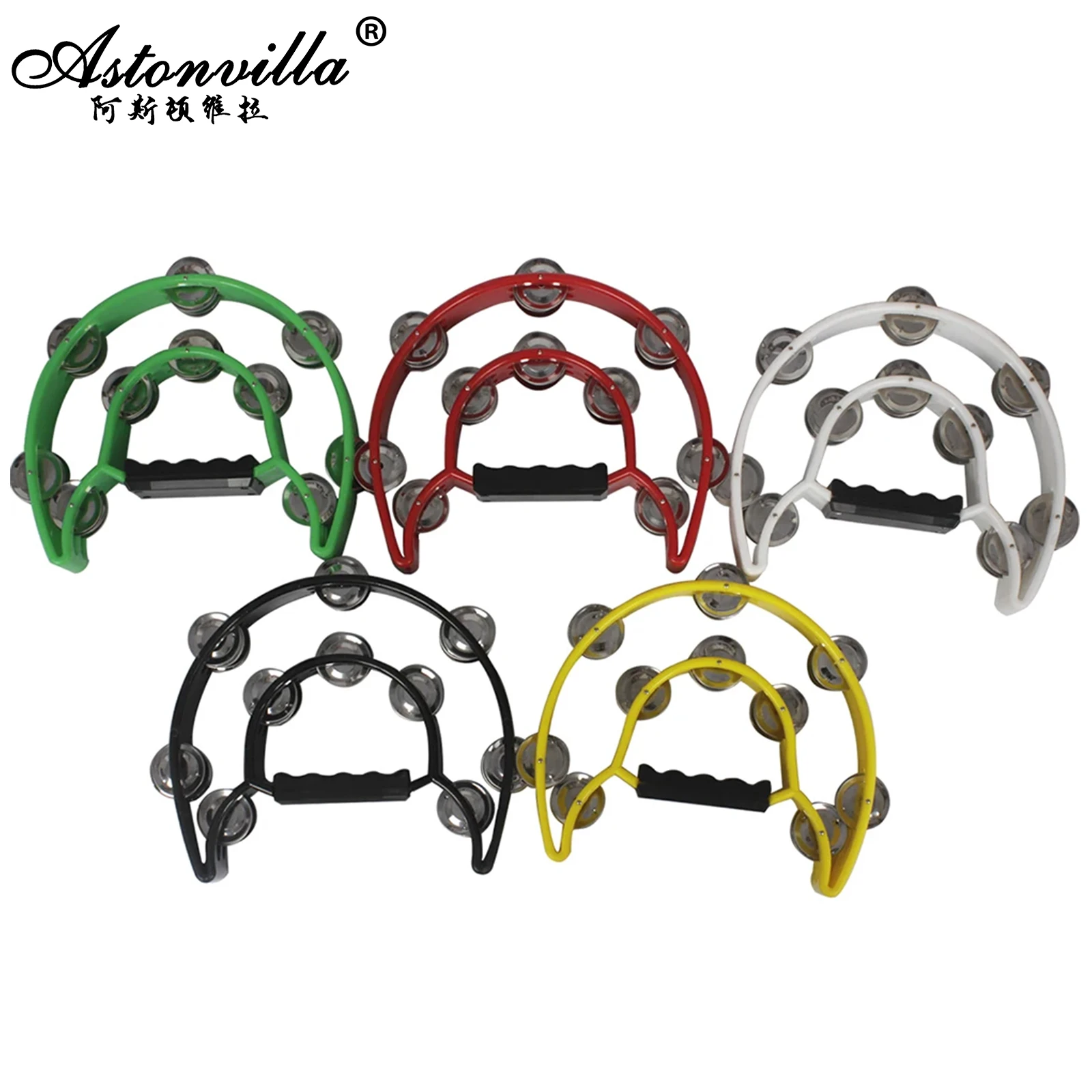 Double Layered Hand Ringing KTV Party Hand Jingle Bell Rattle Ball Tambourine Musical Educational Toys Gifts