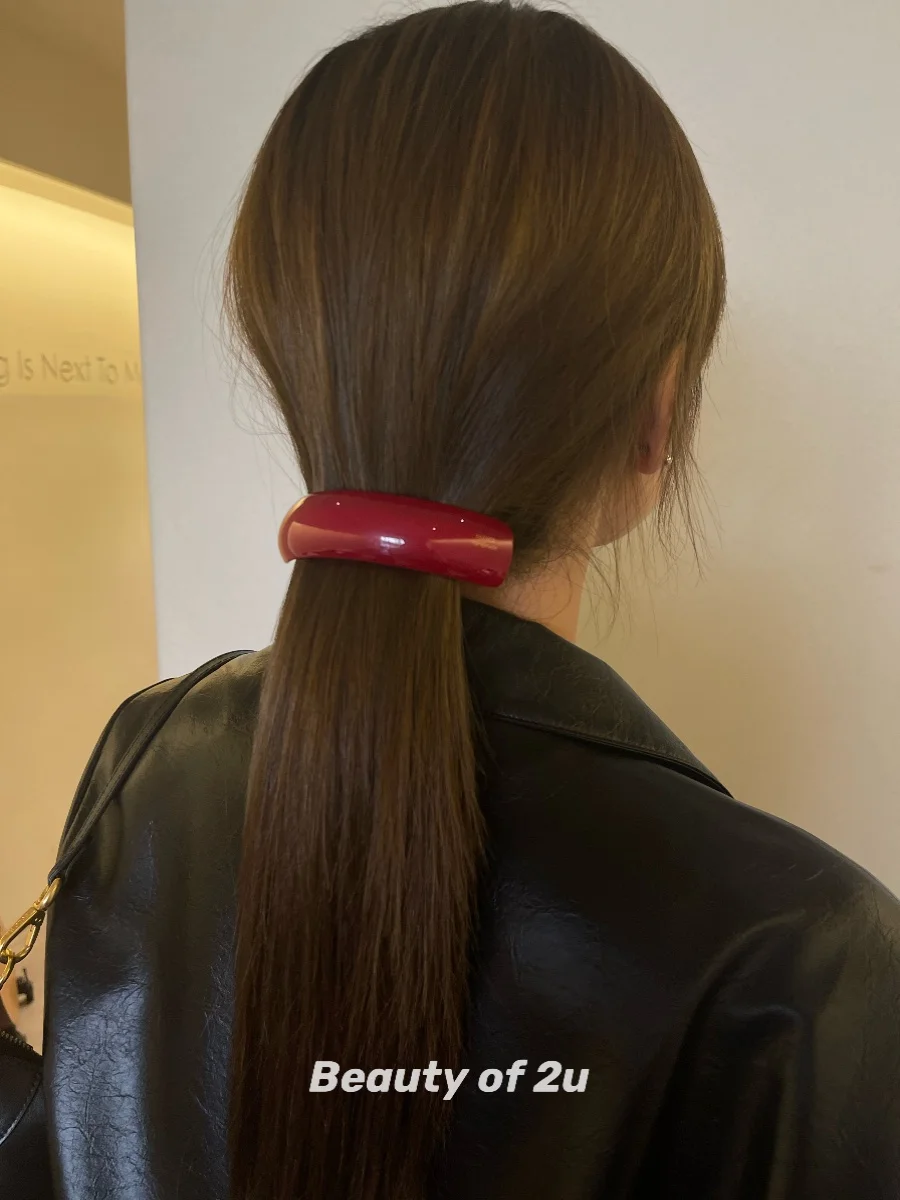 Acetate HairClip Red Hair Accessories for Girls and Women French Fashion Barrettes for Ponyhair and Updo Hair