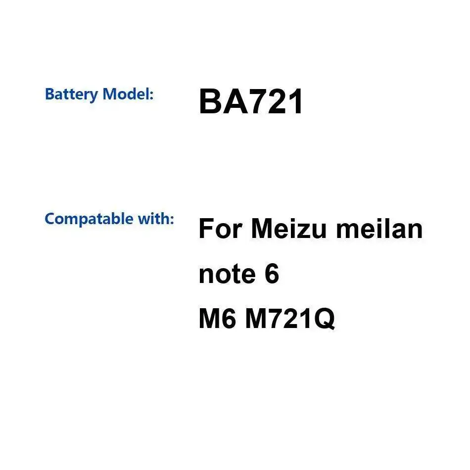 

BA721 3920 мАч аккумулятор мобильного телефона надежное питание для Meizu Meilan Note 6 M6 M721Q прочный