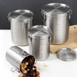 Stainless Steel Airtight Sealed Canister Home Coffee Beans Tea Leaf Tanks Food Container Cereal Storage Can Kitchen Organizer