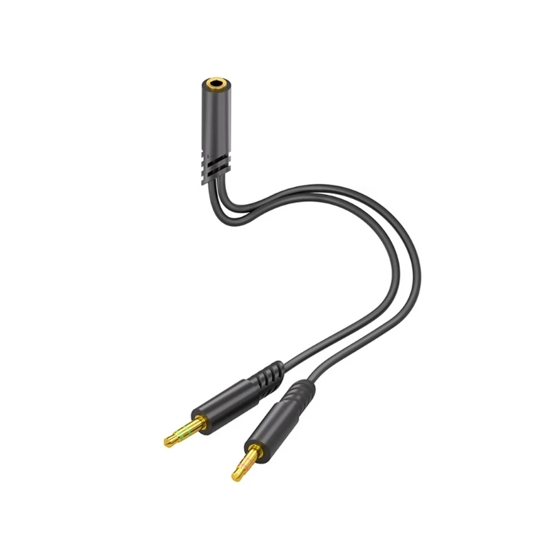 Kompakter Reise-Headset-Adapter, PVC-Kopfhörer-Splitter, doppelter Mikrofon-Splitter, Portabilität, 3,5 mm Buchse auf 2 3,5 mm – Detail 1