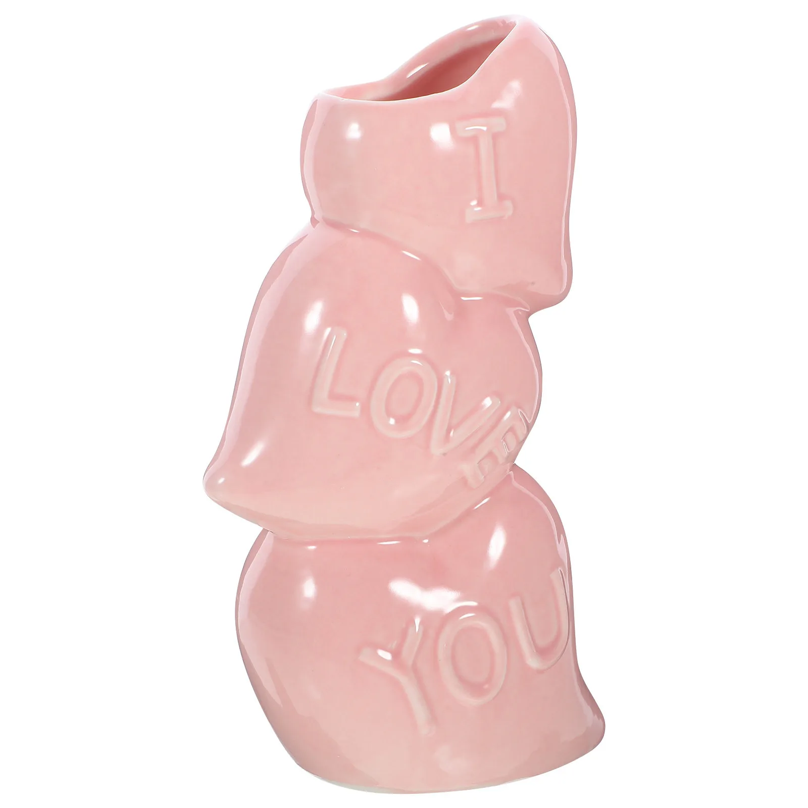 

Love Ceramic Vase Heart Shape Artistic Flower Arrangement Pot Decorative Ceramic Flower Container Artistic Simple Vase