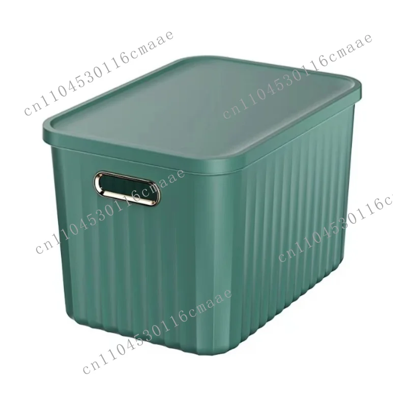 

New plastic storage box, portable with lid, clothes storage basket, household desktop, grocery and snack storage box