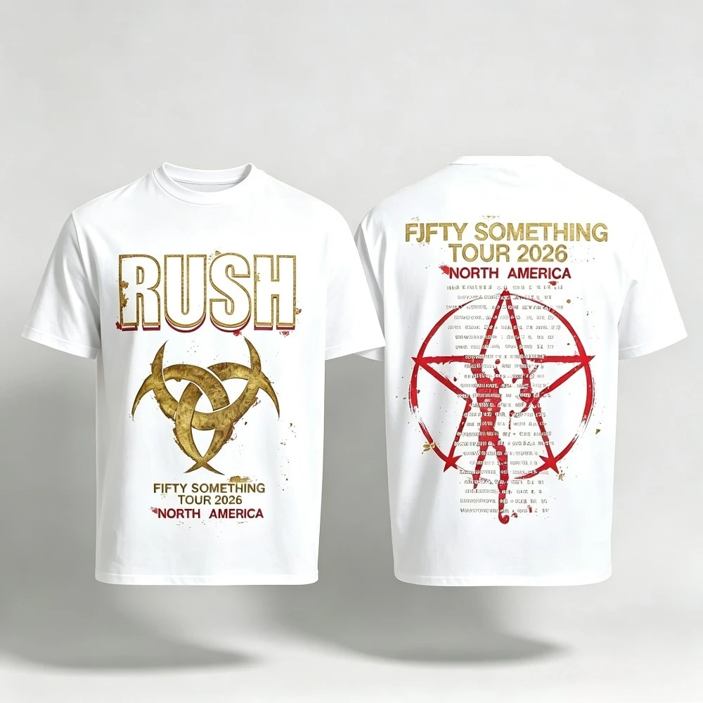 Rush Band Tour 2026 Graphic T‑Shirt Unisex Vintage Rock Music Short Sleeve Tee Retro Concert Tour Print Casual Top For Men Women