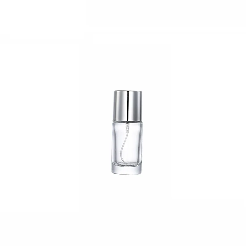 10Pcs Clear Bottle Packing Glass Perfume 20ML 30ML 50ML Round Shape Parfum Silver Spray Pump Refillable Cosmetic Mist Vials