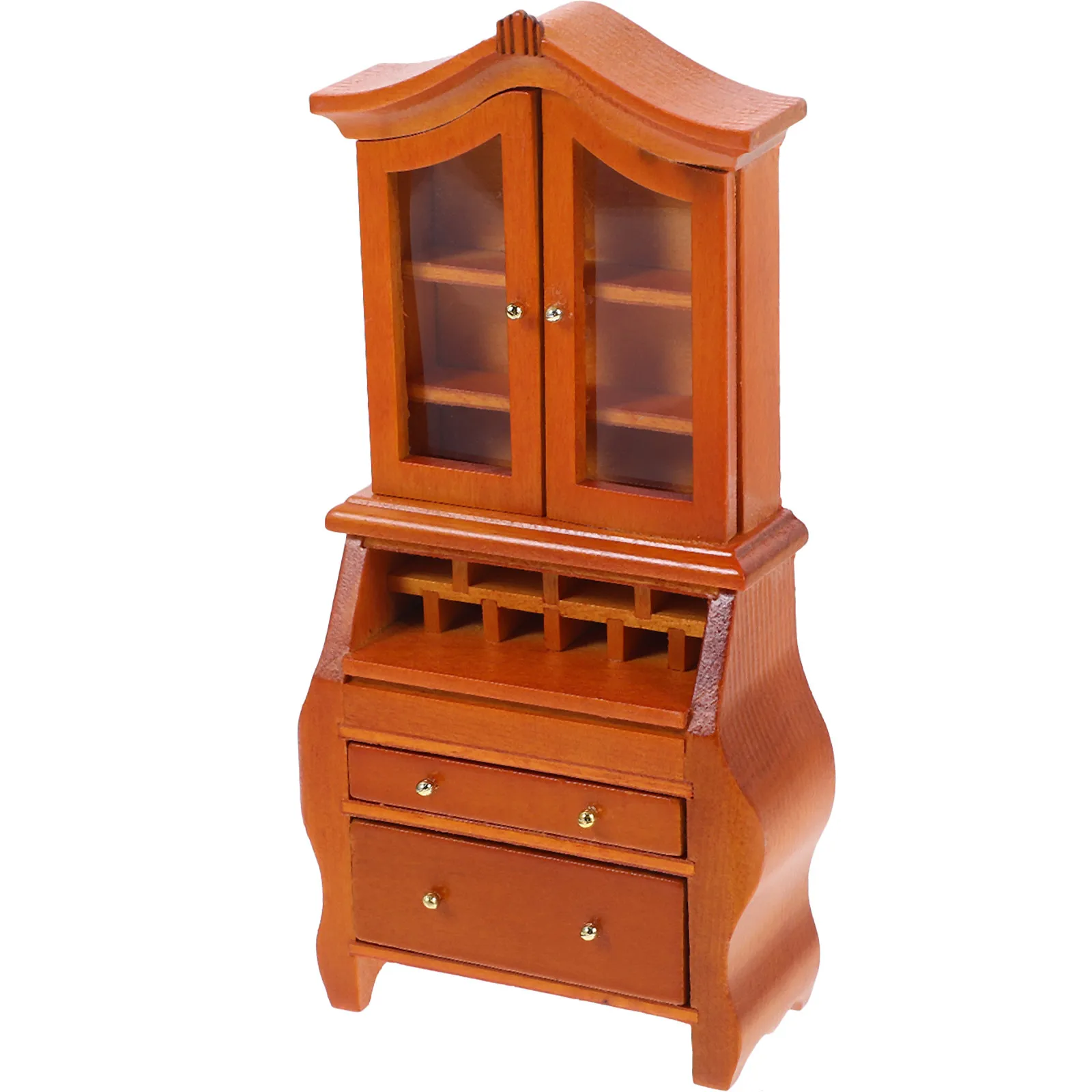 

Miniature Wooden Bookcase Realistic 1:12 Scale Mini House Furniture Storage Shelf for Books Stationery Craft Decor