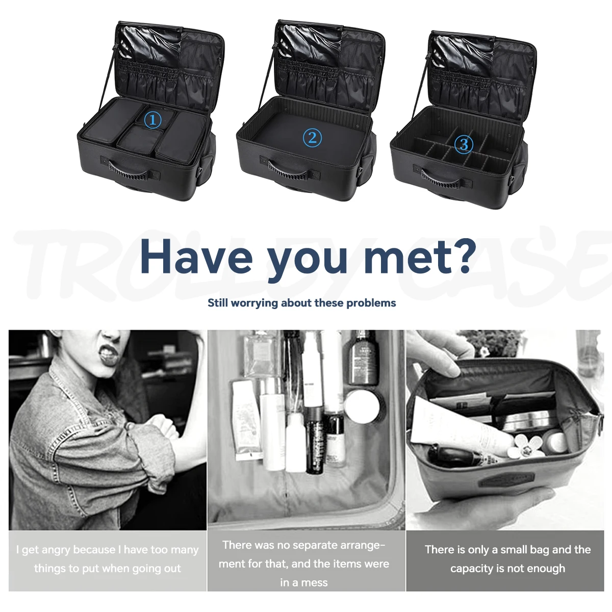 Reise-Make-up-Künstlertasche mit Rädern, Aufbewahrung von Kosmetikpinseln, Beauty-Tool-Organizer, Rollkoffer für Künstler