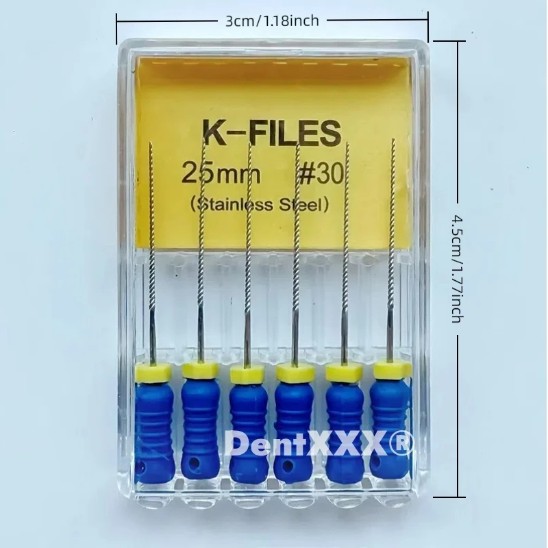 6 Stück/Box Multi-Größen 25mm K-Feilen Werkzeuge Edelstahl Handfeilen-Set 25MM Präzisionswerkzeuge – Detail 5