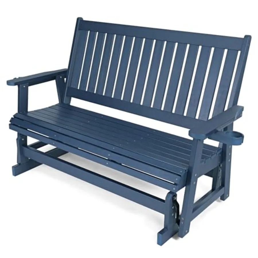 

Трехместный садовый шезлонг HIPS с подстаканниками, из прочного полимерного дерева, всепогодный, с высокой спинкой и глубоким контурным сиденьем