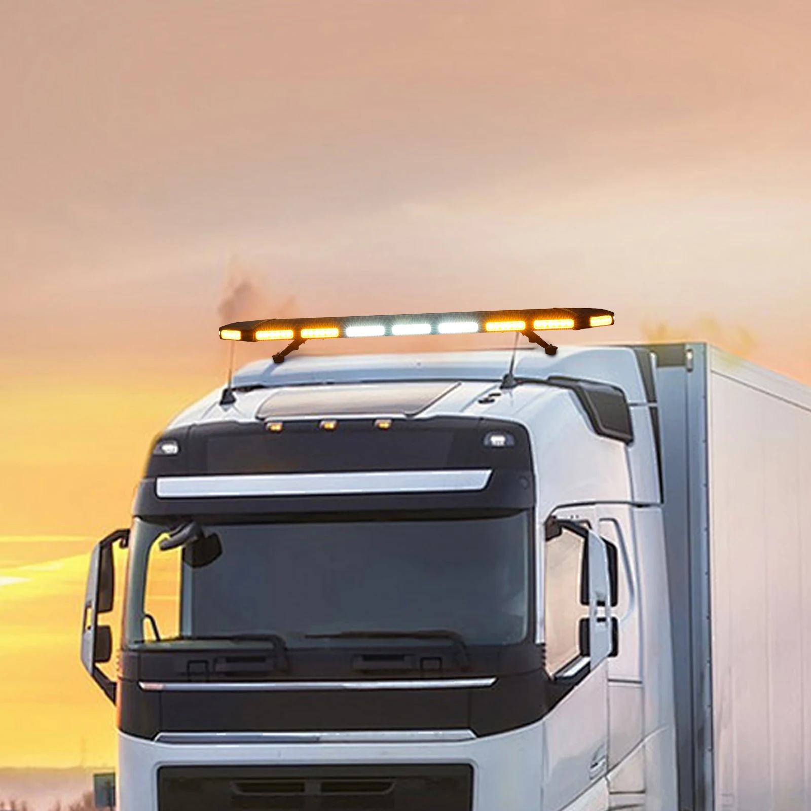 

48" LED Emergency Strobe Light Bar - High-Intensity Rooftop Security Warning Light for Tow Trucks, Construction Vehicles