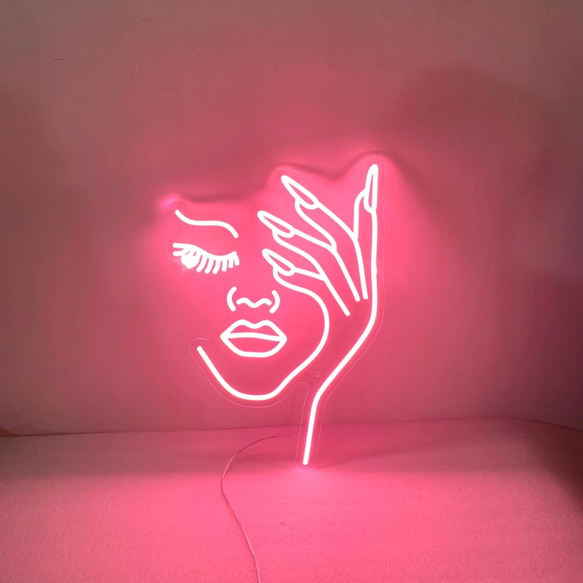 Beauty Face Neon Sign Woman Face Neon Sign Beauty Room Decor Custom Salon Wall Decor Gaming Room Bedroom Neon Sign