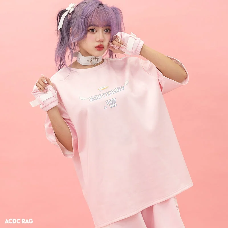 Y2K Retro Game T-shirt Back Large Game Boy Screen Game Super Pixel Printing Game Controller Button Adult Children