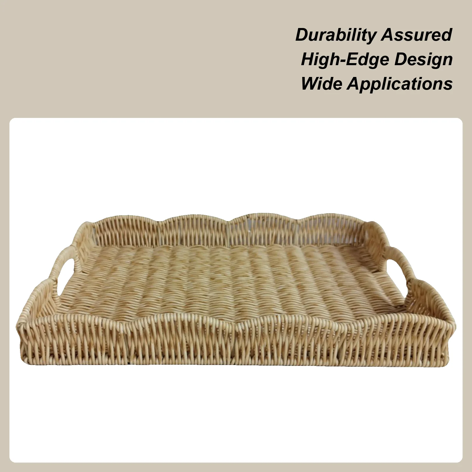 

Woven Tray Imitation Rattan Sofa Decoration Decorative Tray Basket For Remote Control Book Breakfast Living Room Bedroom Coffee