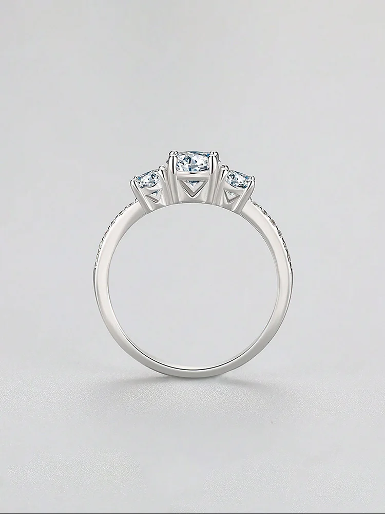 925 فضة الموضة الكلاسيكية 0.5ct الزركون خاتم دائري للنساء الذكرى المشاركة الزفاف الفاخرة مجوهرات عالية الجودة