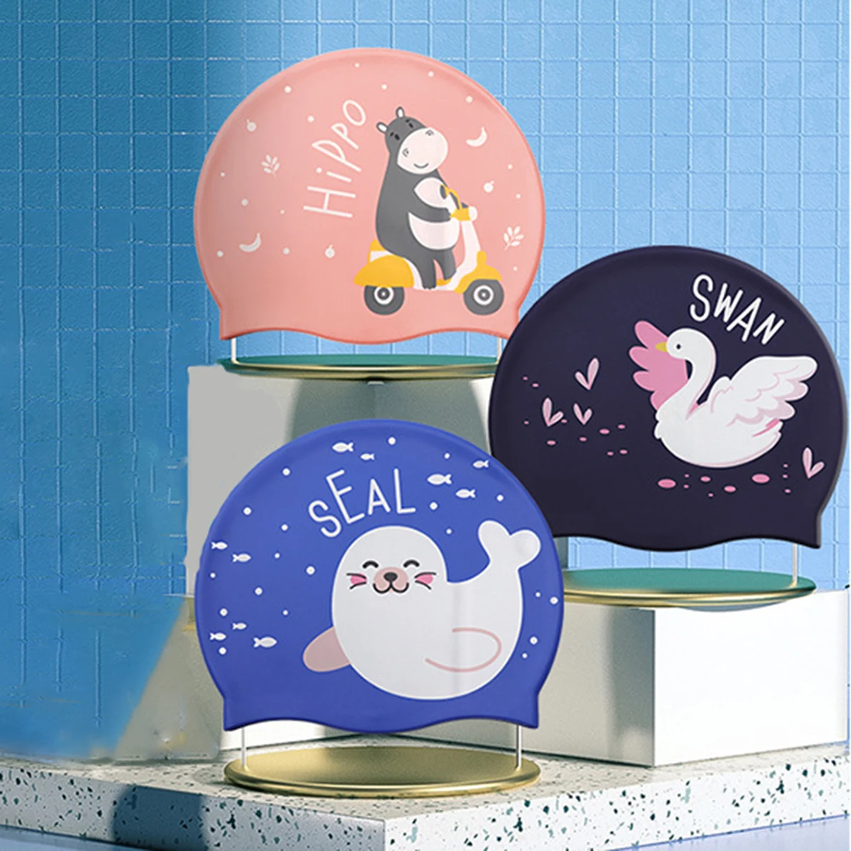 

Шапочка для плавания для девочек и мальчиков, детей-подростков с длинными вьющимися волосами, косами, дредами - силиконовая водонепроницаемая шапочка для плавания