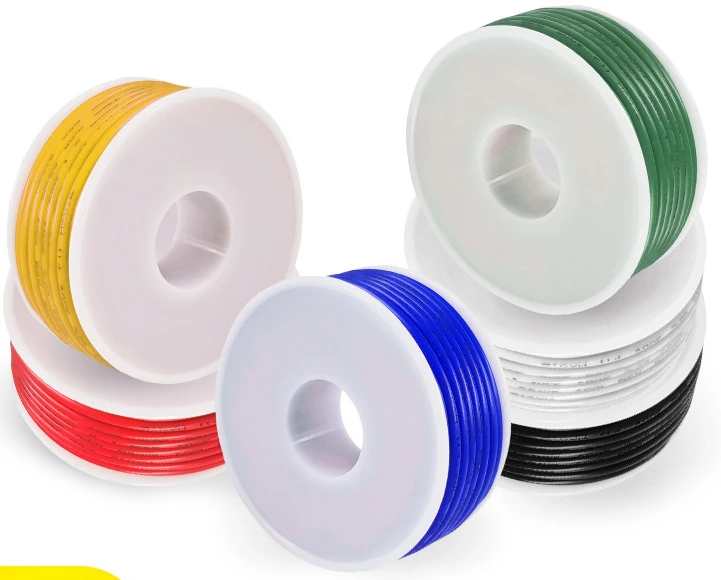 6 rolls of 6 colors/boxed PVC electronic wire 30-16AWG tinned copper OK wire model aircraft cable