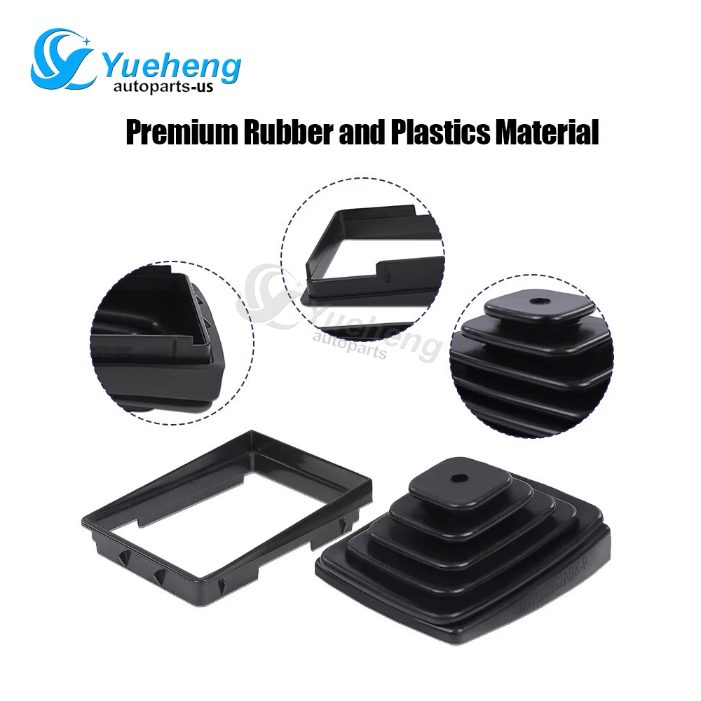Shift Boot & Shift Bezel Frame Complete Kit Gear Shift Dust Cover Surround Trim Set Fit for Jeep Wrangler (TJ) 1997-04 2003 2002 Rubber and Plastics