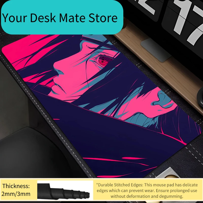 

Коврик для мыши Naruto Itachi Uchiha Gamer, большой резиновый коврик для мыши для компьютера и ноутбука, игровые аксессуары, коврик для клавиатуры и стола