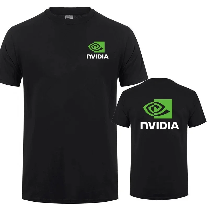 Nvidia T Shirt Men Summer Short Sleeve Cotton NVIDIA T-shirts Man Tops Cool Tshirt 2024