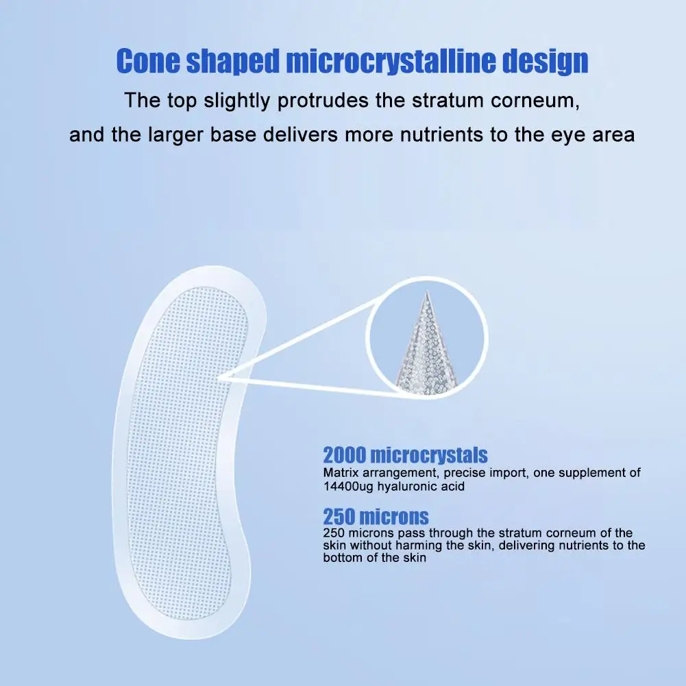 1 Paar Hyaluronzuur Micronaaldoogpleisters Masker Voor Anti-Rimpelveroudering Donkere Kringen Hydraterend Onder Ooggelpads Hot J5o6