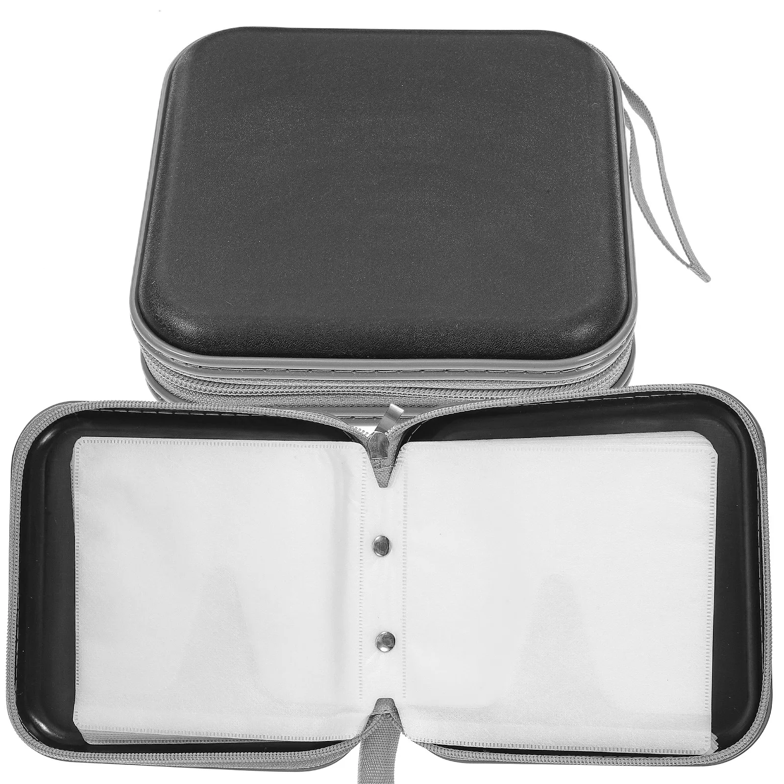 2Pcs Cd Dvd Organizer Wallet Case Heavy Duty Hard Plastic Zipper Closure Holds 40 Discs Dust Moisture Scratch Protection