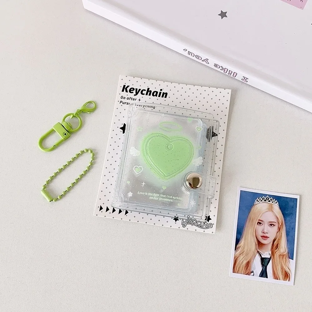 Kawaii 32 Pockets Photo Album 2 Inch Love Heart Hollow Picture Storage Case Hanging Ornament Students