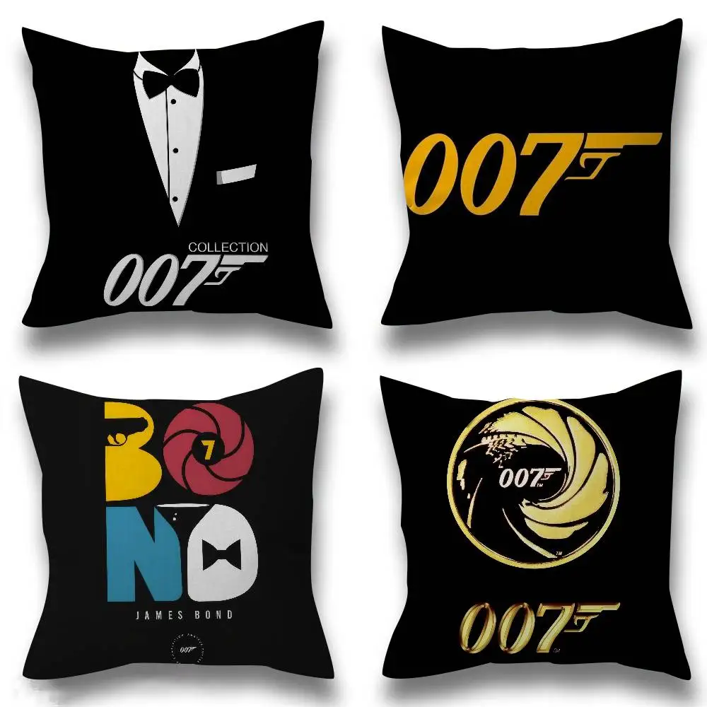 Funda de cojín para regalo, decoración para el hogar, oficina, dormitorio, sofá, coche, 45x45, leyenda británica J-James B-Bond 007