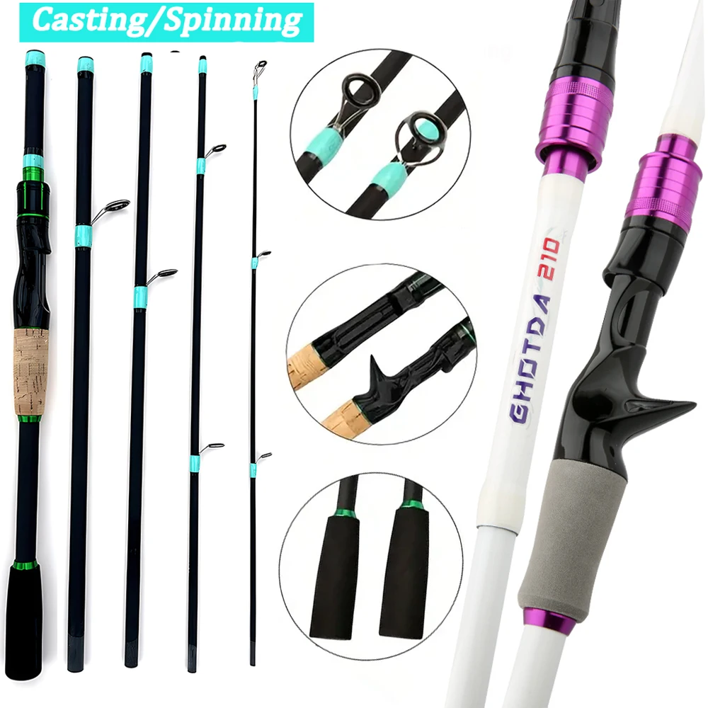 Image of 1,8/2,1 m Micro Fisch Köder Angelruten Carbon Spinning Baitcasting Reise Angelrute Mit EVA Griff Köder WT 3,5g-15g Forelle Hecht Angeln