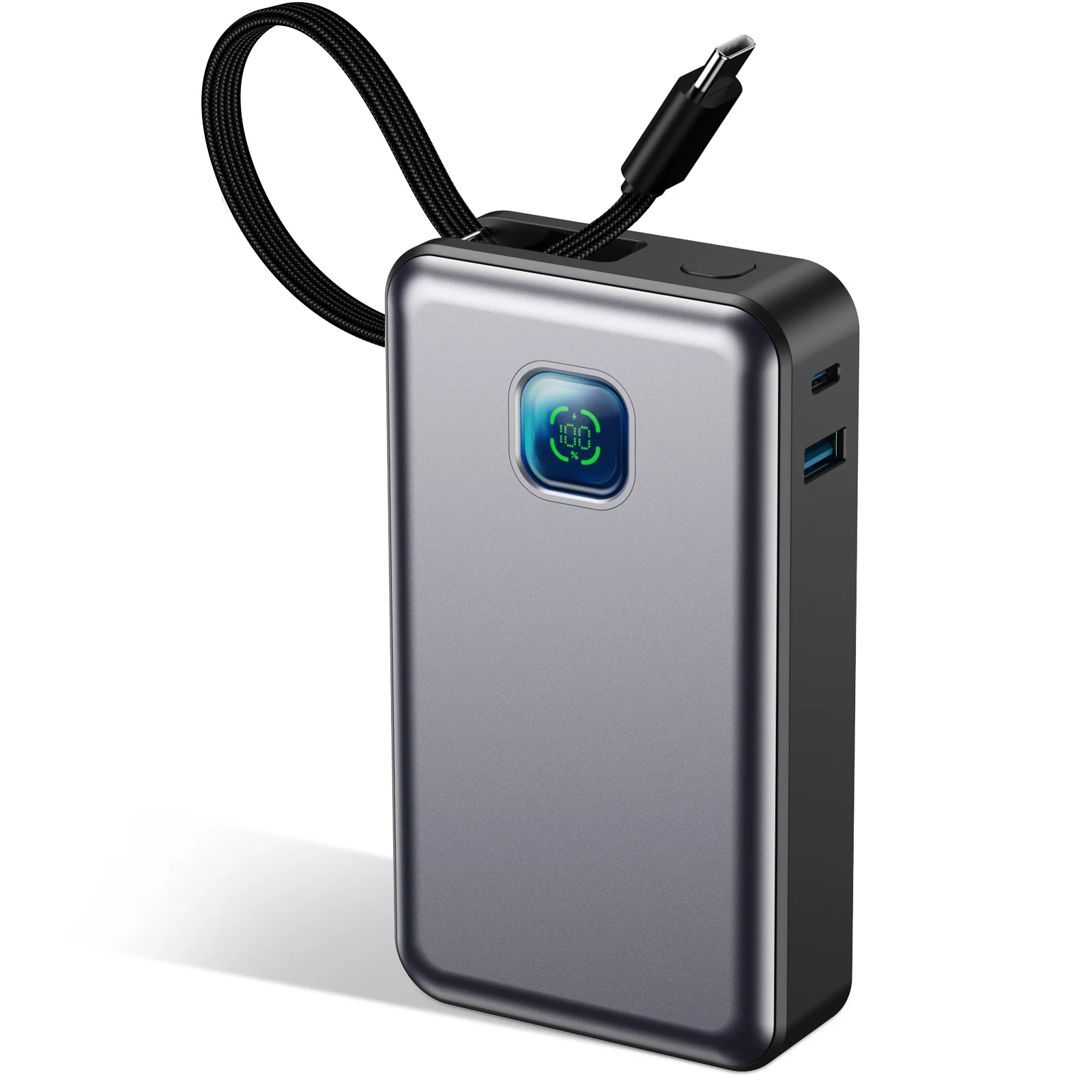20000mAh Power Bank PD 45W Fast Charging External Battery Pack with Built-in USB-C Cable for iPhone 17/16/15/14, Samsung, iPad