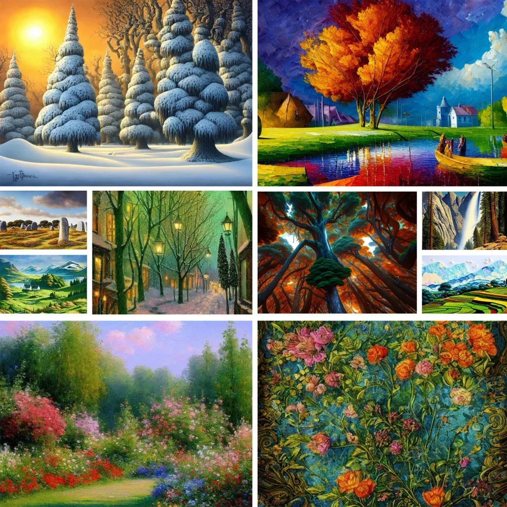 

593316 Paint By Numbers Set Oil Paints 40*50 Canvas Painting Wall Paintings For Adults Handicraft