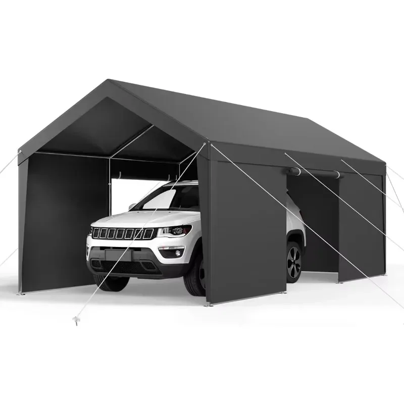 

Big deal12x20 FT Heavy Duty Carport, Portable Car Canopy with Removable Sidewalls and Door, Outdoor Car Shelter, UV-Resistant,