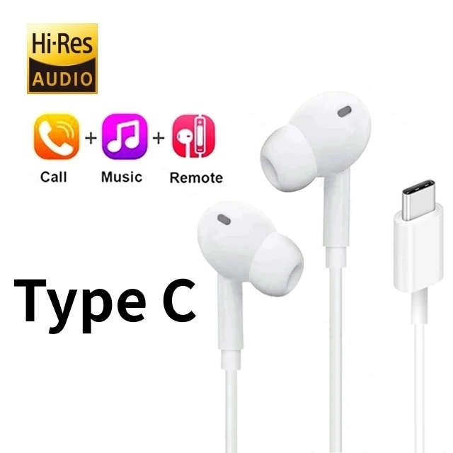Type C Bedrade Hoofdtelefoon Geschikt Voor iPhone 15 16 Oordopjes Xiaomi 17 15 14 13 12 3.5 MM AUX Redmi K40 Huawei Samsung Laptop Met Microfoon