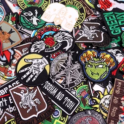 10/20/30/40/50/Pcs/Lot Random Mixed Skull Punk Embroidery Patch Iron On Patches For Clothing Thermoadhesive Patches On Clothes