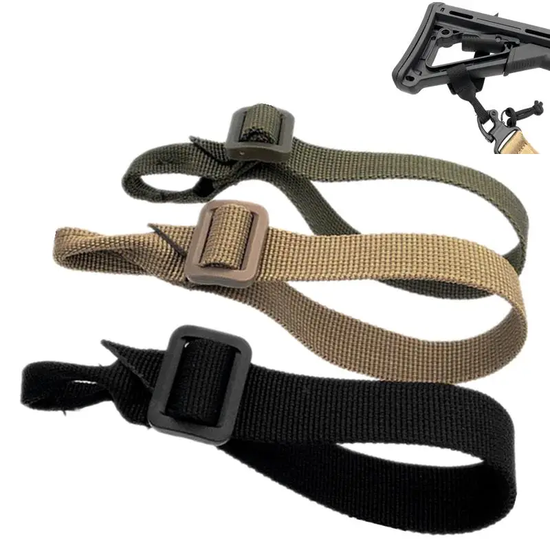 

Tactical ButtStock Sling Gun Sling Loop Adapter Adjustable Nylon Shoulder Strap with D Ring EDC Belt Attachment for Hunting