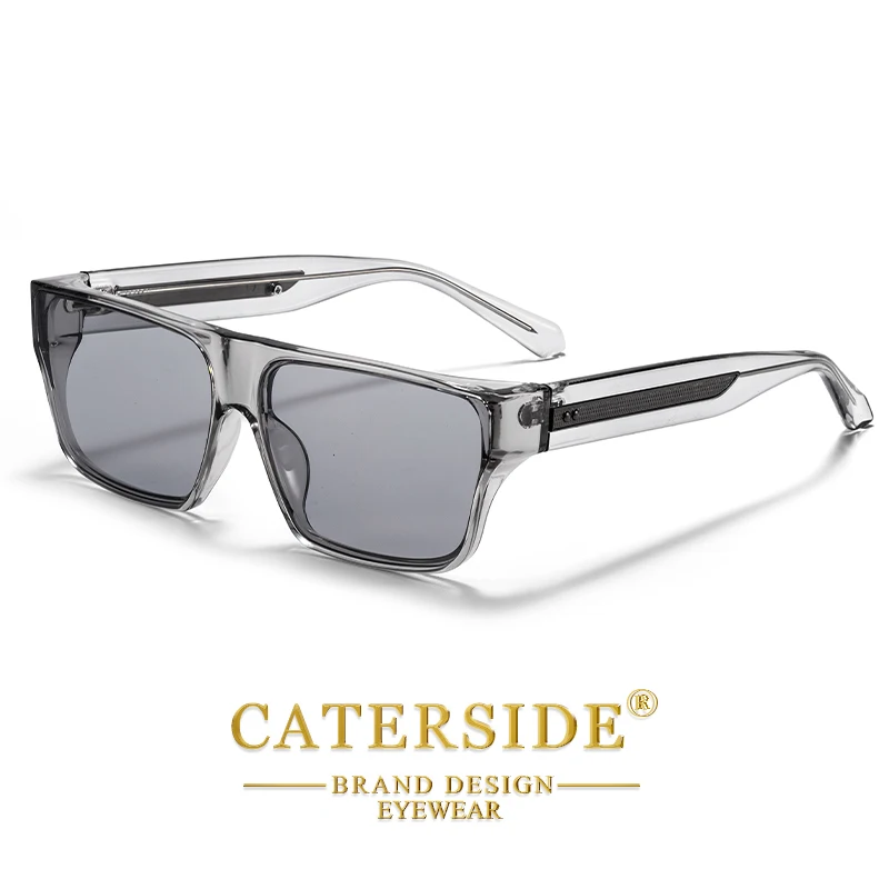 CATERSIDE Quadratische Herren-Sonnenbrille, luxuriöse goldene Tempeldekoration, Sonnenbrille, modische Damen-Outdoor-Reisebrille, UV400 – Detail 9