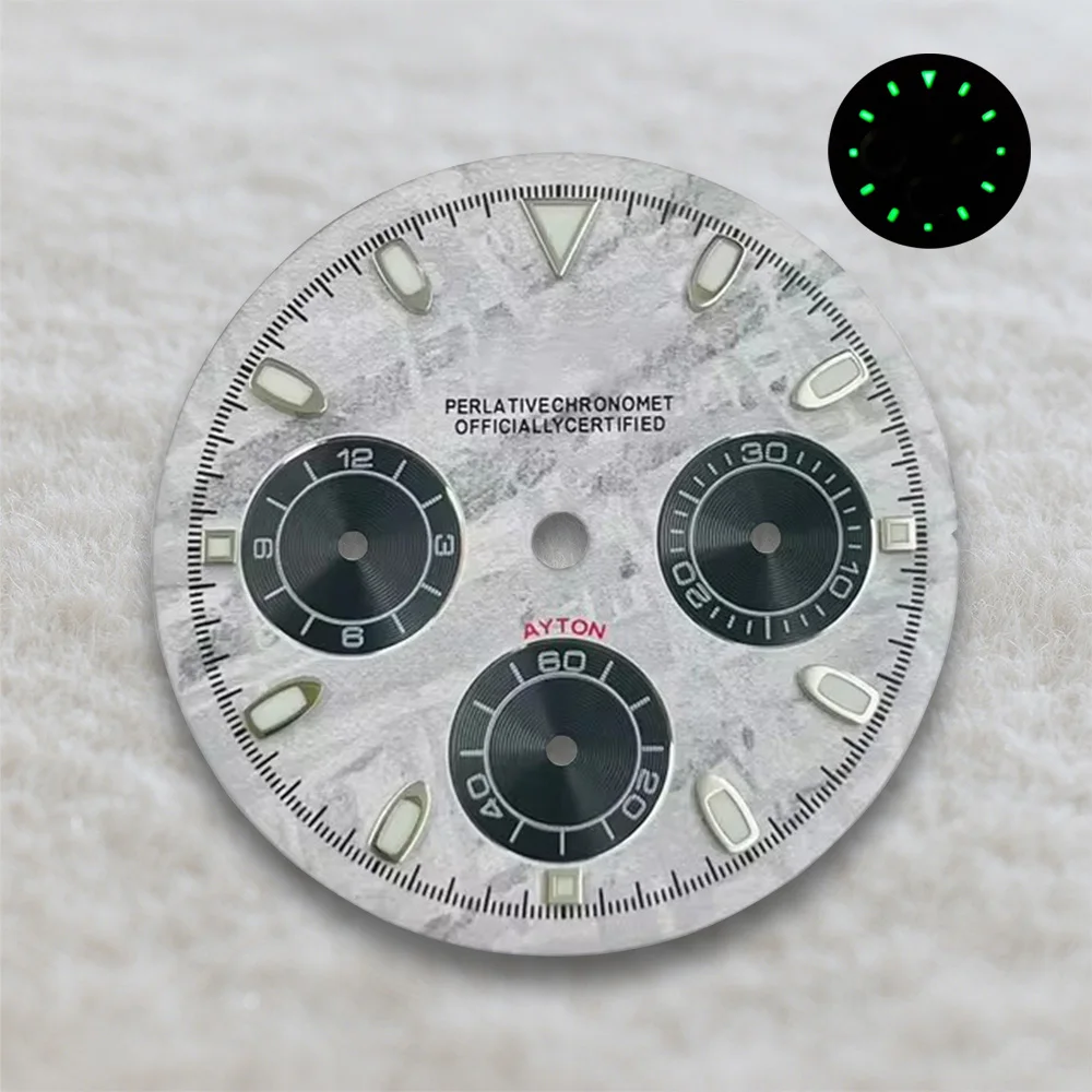 New 29.5mm Dial S Logo Dial DTN Panda Dial Suitable For VK63 Movement Green Luminous Watch Modification Accessories Tools - view 4