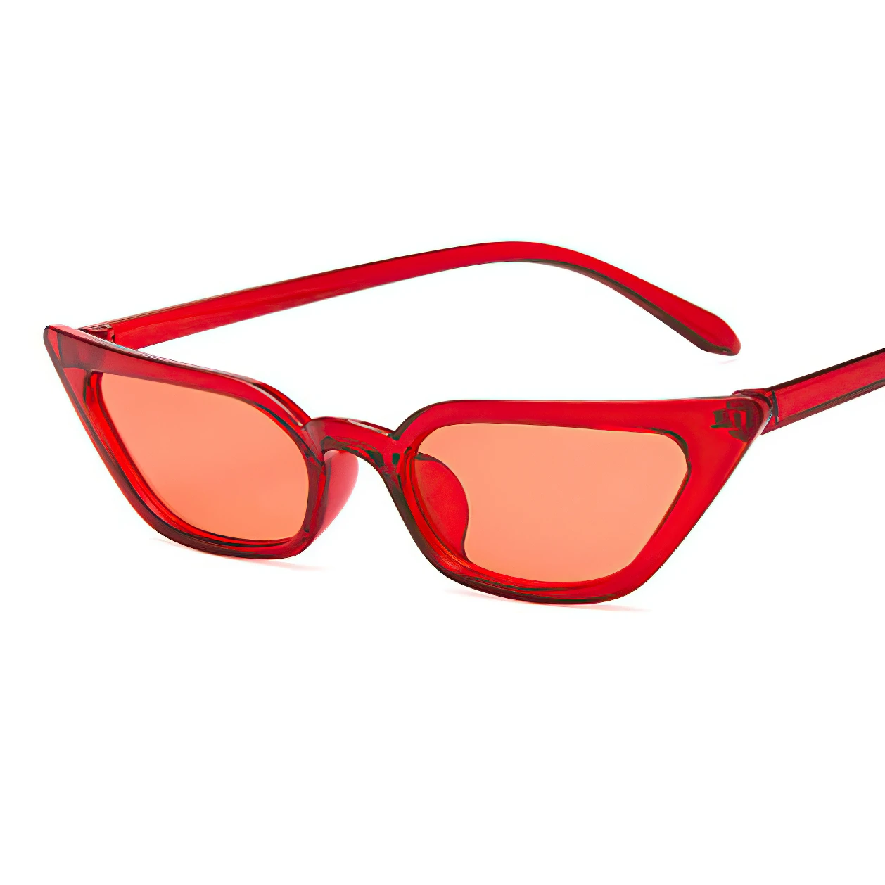 Ladies Fashion Cat Eye Sunglasses Personalized Creative Jelly Color Eyewear Sexy Women Triangle Purple Sun Glasses UV400