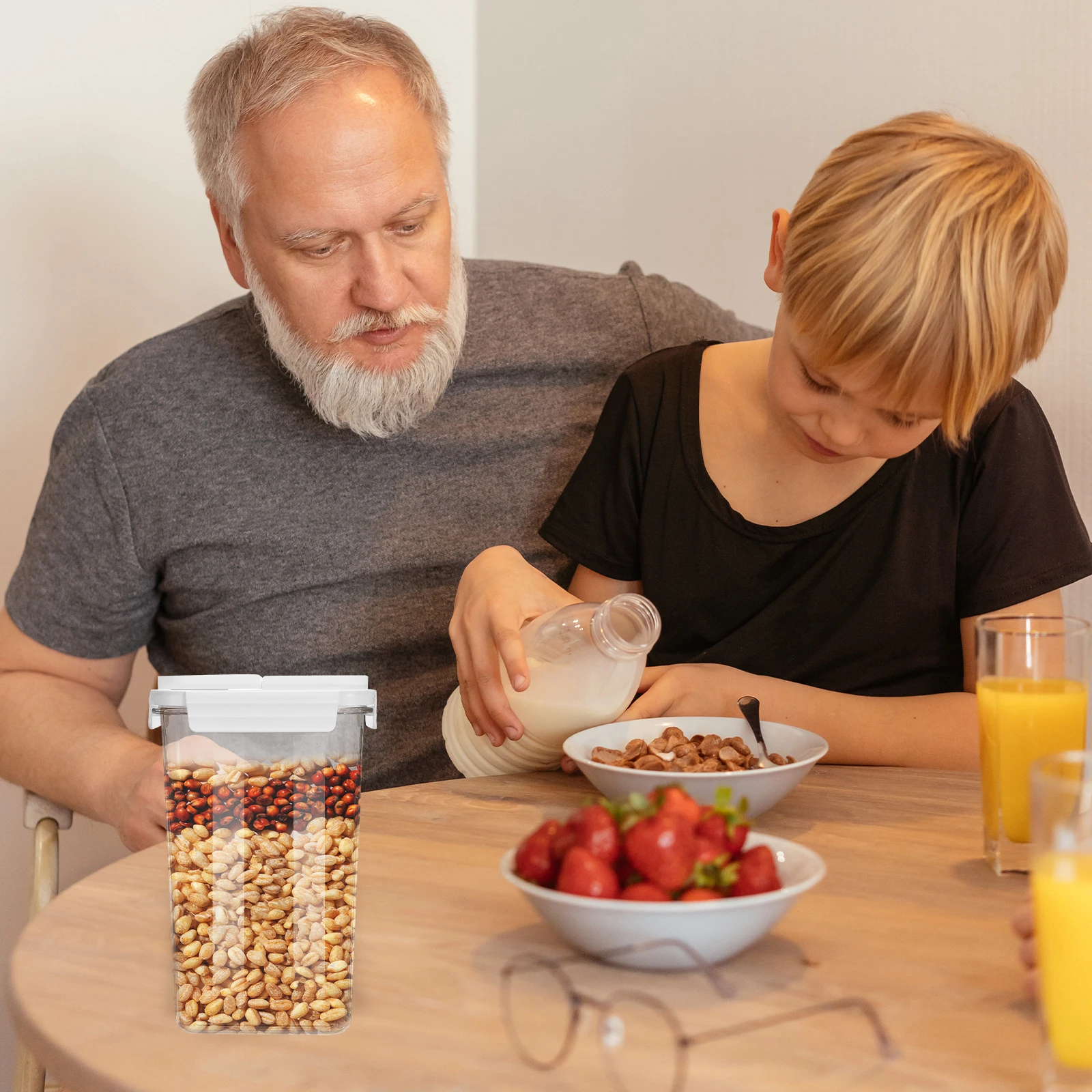 

Premium Large Capacity Food Storage Container with Lid Airtight Jars for Grains Nuts Dried Fruit Tea Home Kitchen Use