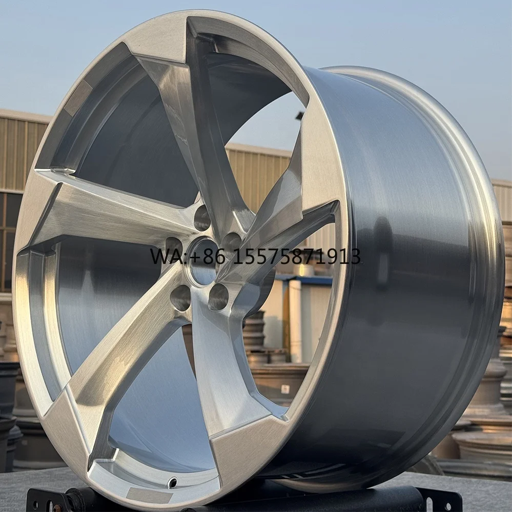 17 18 19 20 21 22 Inch 5X120 5X112 Custom Brushed Silver Deep Concave Forged Alloy Car Wheel Rims for Audi Q5 Q8 S8 S3 RS8 A8 A6