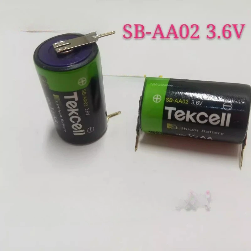 2 PÇS/LOTE Tekcell SB-AA02 3.6V 1/2AA Bateria com Juntas de Solda