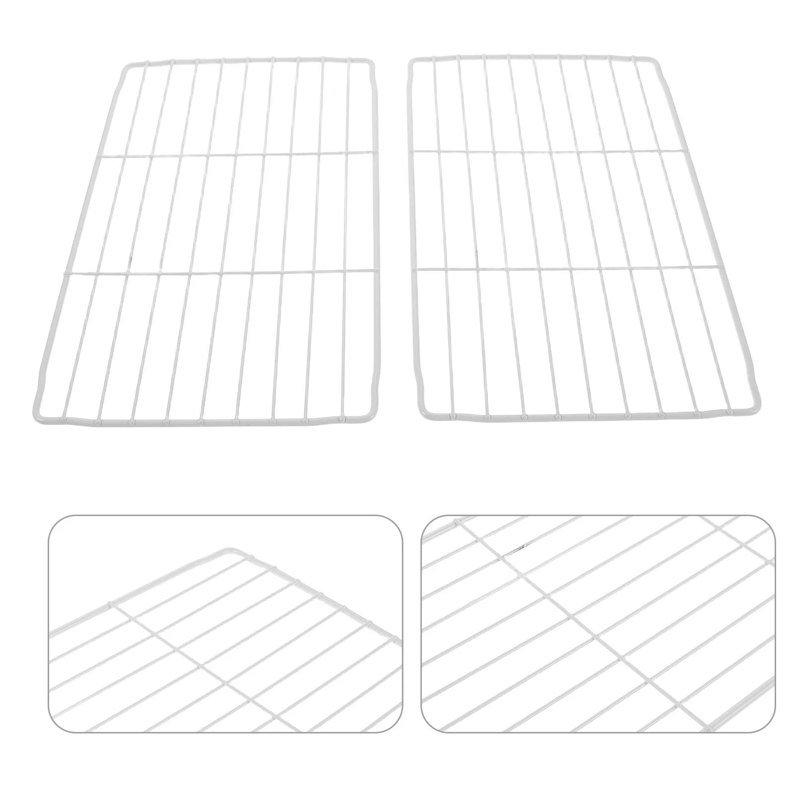 

2 pcs Storage Racks White Wire Shelving For Freezer Organization Heavy Duty Grid Shelves Fridge Storage Rack Mesh
