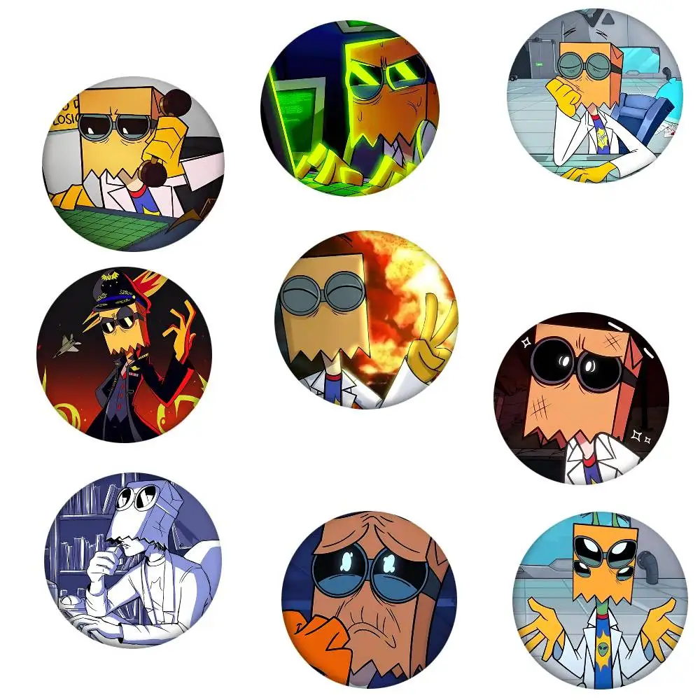 Dr. Flug Villainous Anime Round Badge Lapel Pin Backpack Clothing Jewelry Accessories Gift Brooch