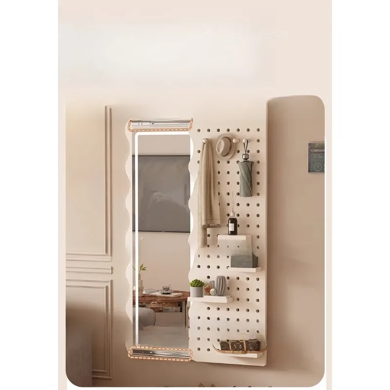 

Cream wind can be closed fitting mirror Wave mirror Entry porch mirror