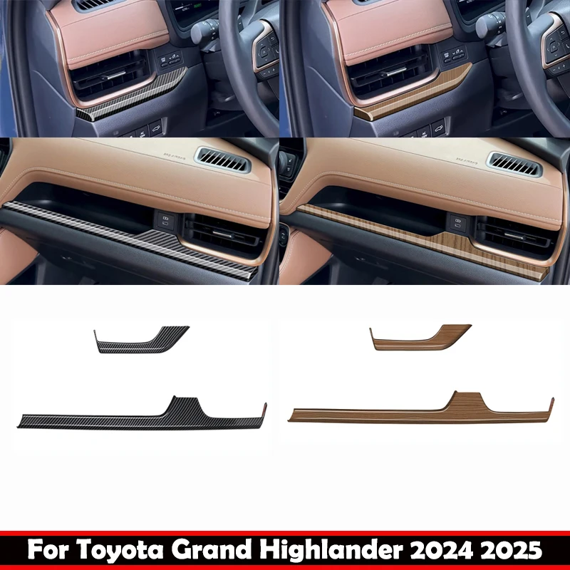 For Toyota Grand Highlander 2024 2025 front dashboard center conlose panle strip Copilot air conditions outlet panle cover trim