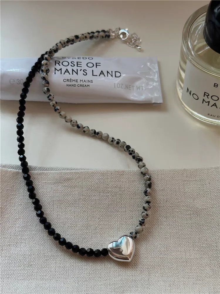 Brass Natural Beads Heart Pendant Choker Necklace Wowen Jewelry Party Designer T Show Runway Gown Japan Korean Fashion view 5