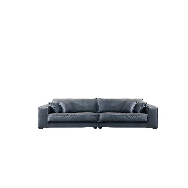 ZL Genuine Cattlehide Leather Surface Minimalist Special-Shaped Industrial down Sofa