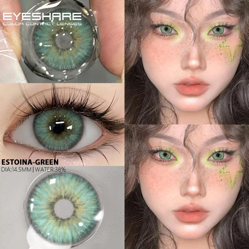 EYESHARE Colored Contact Lenses for Eyes Gray Pupils Lens Fashion Blue Eye Contacts Green Lenses Brown Lenses Yearly 2pcs/pair