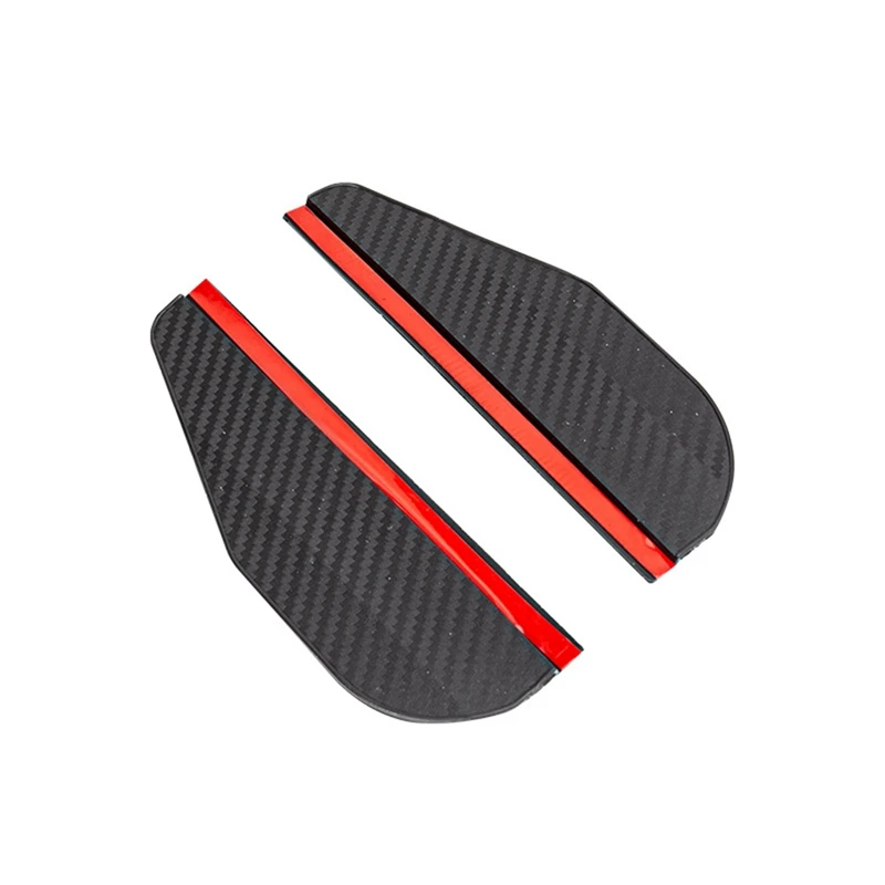 1 Pair Car PVC Carbon Fiber Rain Shield Rear View Mirror Rain Eyebrow Adhesive for Rear View Mirror Car Rain Shield