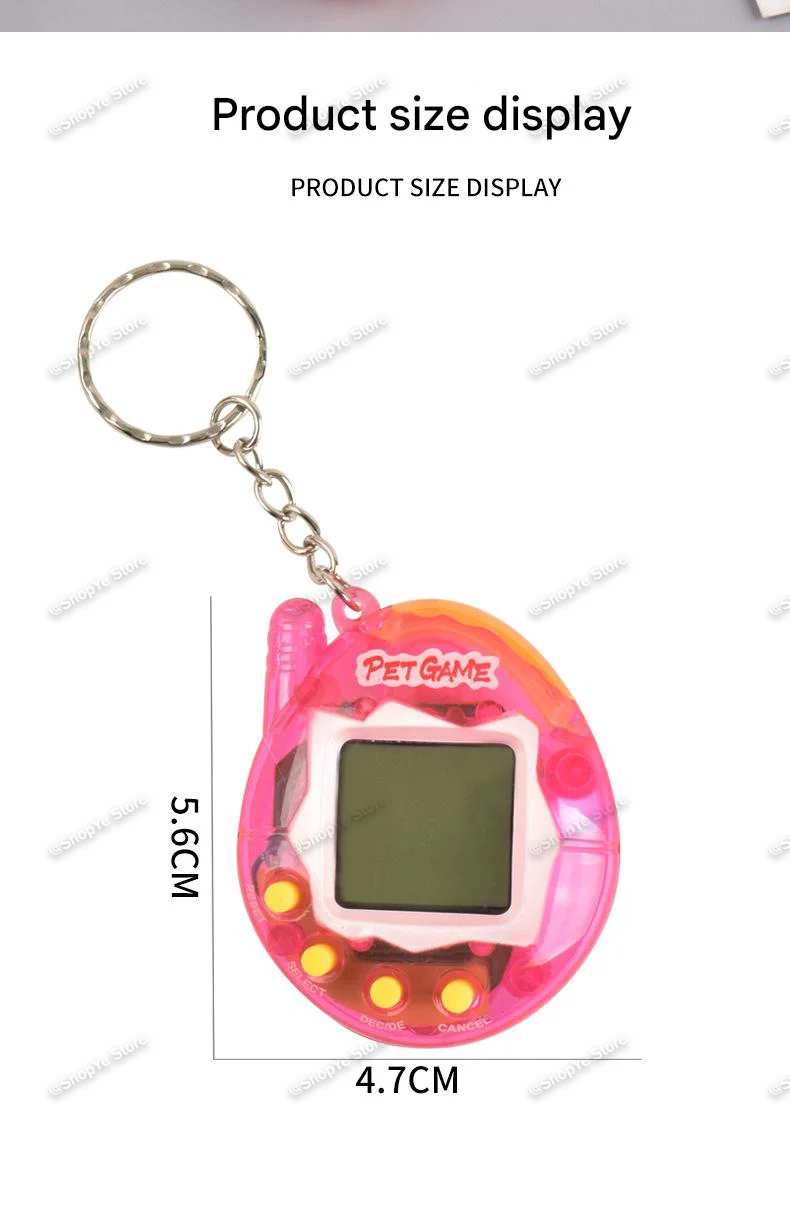 สัตว์เลี้ยงอิเล็กทรอนิกส์แบบใส 1 ชิ้น ทามาก็อตจิ ย้อนยุค 168 ตัวในหนึ่งเดียว ของเล่นดิจิทัลเสมือนจริง ของเล่นตลกๆ แบบพิกเซล